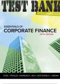 TEST BANK for ESSENTIALS OF CORPORATE FINANCE 5th Edition ISBN 9781760423605 By Stephen A. Ross, Rowan Trayler, Gerhard Hambusch, Charles Koh, Randolph W. Westerfield and Bradford D. Jordan. 