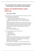 Chapter 18: Health Problems of the Adolescent  Test Bank for Wong's Nursing Care of Infants And Children 11th Edition by Hockenberry