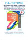 Test Bank for Nursing Interventions & Clinical Skills 7th Edition by Anne G. Perry, Patricia A. Potter  & Wendy R. Ostendorf ISBN 9780323547017 Chapter 1-32 | Complete Guide A+