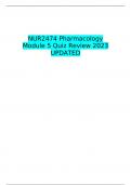 NUR2474 Pharmacology Module 5 Quiz Review 2023 UPDATED