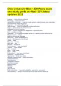 Ohio University Bios 1300 Perey exam one study guide verified 100% latest updates 2023