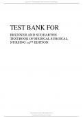 TEST BANK FOR BRUNNER AND SUDDARTHS TEXTBOOK OF MEDICAL SURGICAL NURSING 14TH EDITION