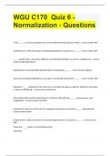 WGU C170 Quiz 6 - Normalization - Questions