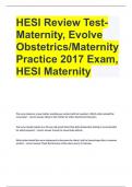 HESI Review Test-Maternity, Evolve Obstetrics/Maternity Practice 2017 Exam, HESI Maternity