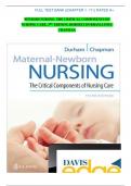 FULL TEST BANK ||CHAPTER 1 -17 || RATED A+ NEWBORN NURSING: THE CRITICAL COMPONENTS OF NURSING CARE, 3 RD  EDITION, ROBERTA DURHAM, LINDA CHAPMAN