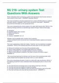 NU 216- urinary system Test  Questions With Answers