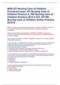 NGN ATI Nursing Care of Children  Proctored exam, ATI Nursing Care of  Children Practice A, RN Nursing Care of  Children Practice 2019 A ATI, ATI RN  Nursing Care of Children Online Practice  2019 B