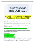 ALL HESI EXIT Questions and Answers Test Bank; A+ Rated Guide (2023)