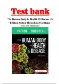 The Human Body in Health and Disease 7th Edition by Patton  ISBN:978-0323402101-Test Bank