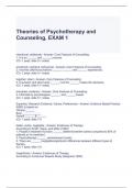 Theories of Psychotherapy and Counseling, EXAM 1 Questions and Answers