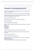 Theories of Counseling-Exam #2 Questions and Answers