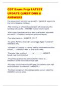 CDT Exam Prep LATEST  UPDATE QUESTIONS &  ANSWERS