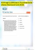 NGN RN (SEPSIS)  Sample Case Study of a 78-year-old female client Due to Shortness of Breath Answered Correctly 2023/2024.