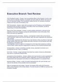 Executive Branch Test Review Questions and Answers