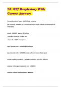 NU 327 Respiratory With Correct Answers 