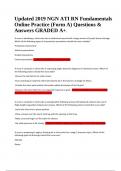 Updated 2019 NGN ATI RN Fundamentals Online Practice (Form A) Questions & Answers GRADED A+. 