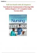 Test Bank for Fundamentals of Nursing 10th Edition by Taylor Chapter 1-47 | Complete Guide Newest Version 2023