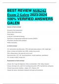 BEST REVIEW NUR242 Exam 2 Galen 2023/2024  100% VERIFIED ANSWERS