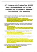 ATI Fundamentals Practice Test B | NSG 4060 Comprehensive ATI Practice B | Questions and Answers with Rationale | Latest Edition (Just Released)