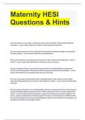 Maternity HESI Questions & Hints