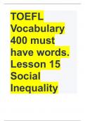 TOEFL Vocabulary 400 must have words. Lesson 15 Social Inequality