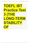 TOEFL iBT Practice Test 3 (THE LONG-TERM STABILITY OF 