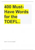 400 MUST-Have Words for the TOEFL