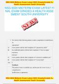 NSG 6020 MIDTERM EXAM LATEST FI NAL EXAM GRADED A HEALTH ASSE SMENT SOUTH UNIVERSITY 