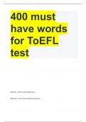 400 must have words for ToEFL test