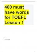 400 Must Have Words for the TOEFL