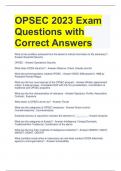 OPSEC 2023 Exam Questions with Correct Answers 