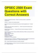 OPSEC 2500 Exam Questions with Correct Answers 