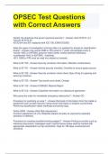 OPSEC Test Questions with Correct Answers 