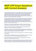 NIGP CPP Exam Questions with Correct Answers 