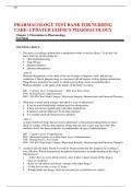 PHARMACOLOGY TEST BANK FOR NURSING CARE- UPDATED LEHNE’S PHARMACOLOGY