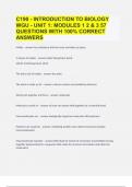 C190 - INTRODUCTION TO BIOLOGY WGU - UNIT 1 MODULES 1 2 & 3 |57 QUESTIONS WITH 100% CORRECT ANSWERS|GUARANTEED SUCCESS