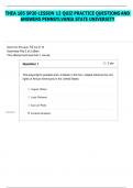 THEA 105 SP20 LESSON 12 QUIZ PRACTICE QUESTIONS AND ANSWERS PENNSYLVANIA STATE UNIVERSITY