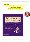 TEST BANK For Nursing Research, 11th Edition by Polit & Beck, All 31 Chapters Covered, Verified Latest Edition