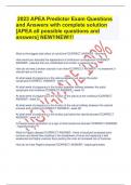 2023 APEA Predictor Exam Questions and Answers with complete solution [APEA all possible questions and answers] NEW!!NEW!!! 