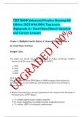 TEST BANK Advanced Practice Nursing 6th Edition 2023 With100% Top scores Highgrade A+ Pass!!!New!!New!! Question and Correct Answers