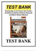 Test Bank - Pharmacology for the Primary Care Provider, 4th Edition (Edmunds, 2014), Chapter 1-73 | All Chapters