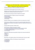 AMERICAN OPTOMETRIC ASSOCIATION CPO TEST 1 Questions And Answers Graded A