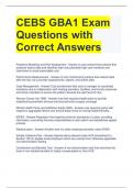 CEBS GBA1 Exam Questions with Correct Answers 