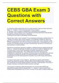 CEBS GBA Exam 3 Questions with Correct Answers 