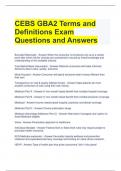 CEBS GBA2 Terms and Definitions Exam Questions and Answers 