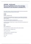 ASVAB - Arithmetic Reasoning/Mathematics Knowledge Questions and Answers (Graded A+)