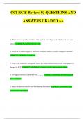 CCI RCIS Review| 93 QUESTIONS AND ANSWERS GRADED A+