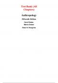 Test Bank For Anthropology 15th Edition By Carol Ember, Melvin Ember (All Chapters, 100% Original Verified, A+ Grade)