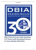 DBIA EXAM #3/  DBIA EXAM 1/  DBIA - Project Delivery / DBIA Principles of Design-Build and Post Award & Contracts Study & More. 