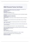 ISSA Personal Trainer Cert Exam with complete solutions